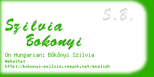 szilvia bokonyi business card