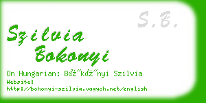 szilvia bokonyi business card